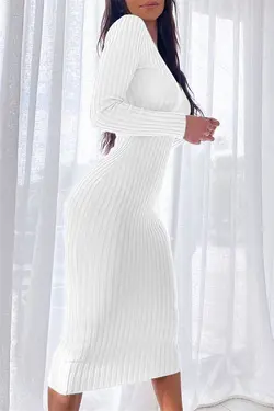 پیراهن آستین بلند شیری کد 519