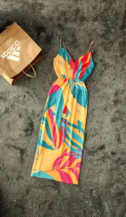 پیراهن ساحلی رنگی کد 523