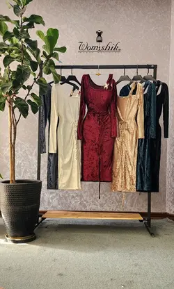 پیراهن مخمل سگک دار کد 542