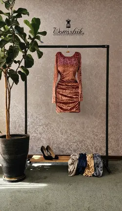 پیراهن مخمل زنجیری کد 545