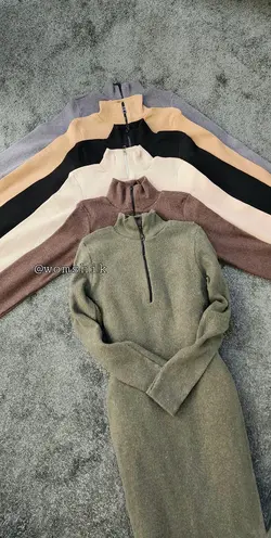 پیراهن زیپ دار موهر کد 564