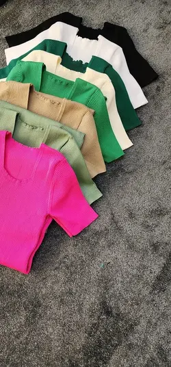 پیراهن کشبافت آستین کوتاه کد 608