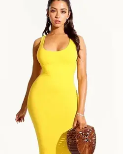 پیراهن زرد BIG SIZE کد 588