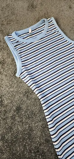 پیراهن راه راه آبی کد 622