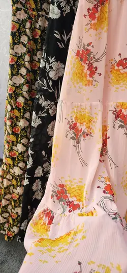 پیراهن حریر گلدار کد 657