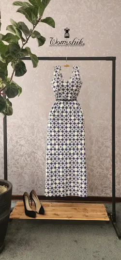 پیراهن ماکسی گل سرمه ای کد 656