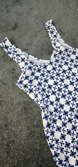 پیراهن ماکسی گل سرمه ای کد 656