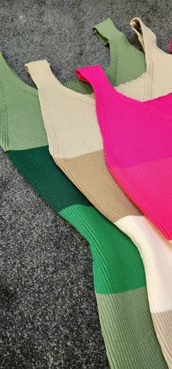 پیراهن کشبافت رنگین کمان کد 682