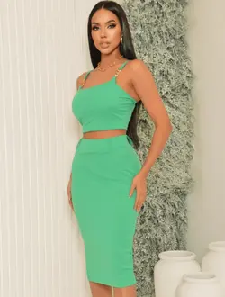 ست کراپ و دامن کارتیه کد 679