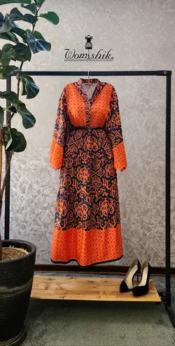 پیراهن ساحلی نارنجی کد 681