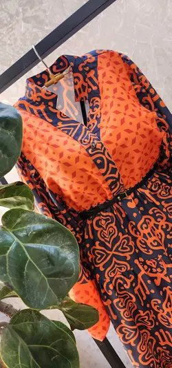 پیراهن ساحلی نارنجی کد 681