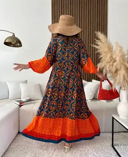 پیراهن ساحلی نارنجی کد 681