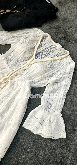 پیراهن خامه دوزی آستین بلند کد 698