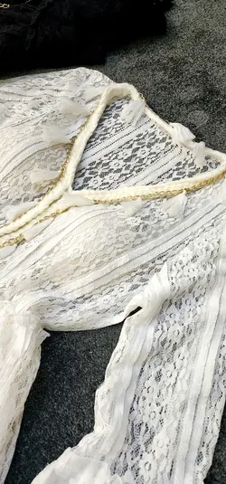 پیراهن خامه دوزی آستین بلند کد 698