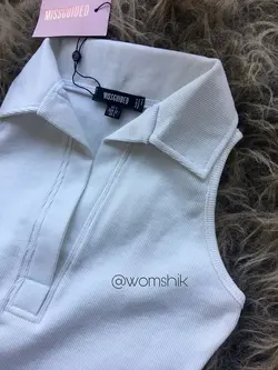 پیراهن کوتاه یقه دار سفید / MISSGUIDED کد 168