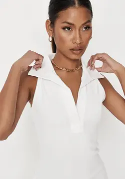 پیراهن کوتاه یقه دار سفید / MISSGUIDED کد 168