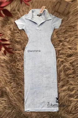 پیراهن ماکسی مخمل آبی / MISSGUIDED کد 180