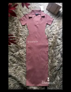 پیراهن یقه دار شکلاتی / MISSGUIDED کد 166