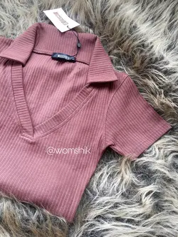 پیراهن یقه دار شکلاتی / MISSGUIDED کد 166