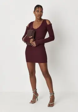 پیراهن کوتاه زرشکی / MISSGUIDED کد152