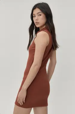 پیراهن سه دکمه آجری NASTY GAL کد 278