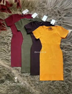 پیراهن یقه گرد رنگی ZARA کد 291