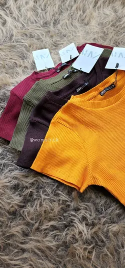 پیراهن یقه گرد رنگی ZARA کد 291