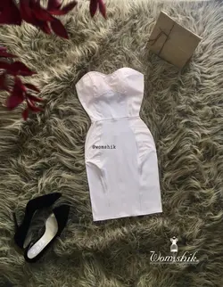 پیراهن دکلته چرم دوزی کد 240