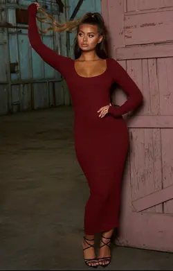 پیراهن ماکسی زرشکی NASTY GAL کد 336