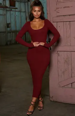 پیراهن ماکسی زرشکی NASTY GAL کد 336