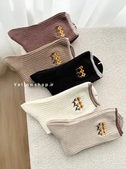 جوراب ساقدار تم کبریتی گلدوزی کد 33101