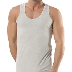 زیرپوش نخی رکابی مردانه برند classic ساده طوسی