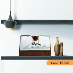 تقویم رومیزی چوب پلاک دار مدل برلیان کد 10136