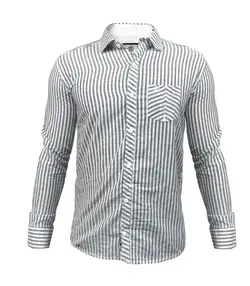 پیراهن مردانه نخی مدل راه راه ریز کد ۳۰۲