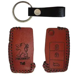 کاور ریموت چرمی سه دکمه پژو پارس TU5 کد 0119 | زینو اسپرت