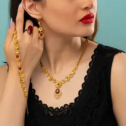 ست کامل عقیق طرح طلا ۴۱۱۳۲۹