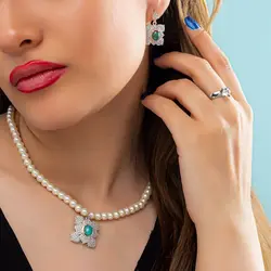 نیم ست مروارید طرح فیروزه ۴۱۱۲۹۸