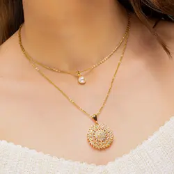 نیم ست دوبل نگین دار طرح جواهر ۴۱۱۲۶۱