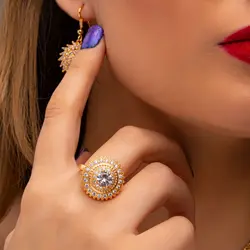 نیم ست دوبل نگین دار طرح جواهر ۴۱۱۲۶۱