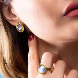 نیم ست نگین آبی کد ۴۱۱۱۶۹