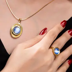 نیم ست نگین آبی کد ۴۱۱۱۶۹