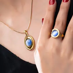 نیم ست نگین آبی کد ۴۱۱۱۶۹