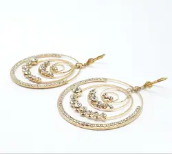 گوشواره 4 دایره نگین دار مدل 40844