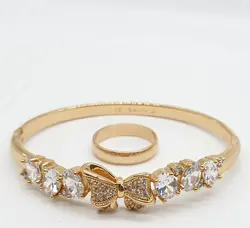 ست دستبند ژوپینگ و انگشتر نگین دار 40818