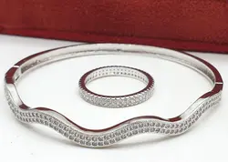 ست دستبند و انگشتر نگین میکرو