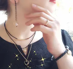 ست کامل طلایی مشکی قلب