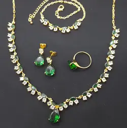 ست کامل زمرد ترکیب با نگین