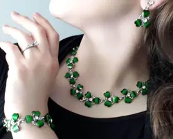 ست کامل سبز طرح گل