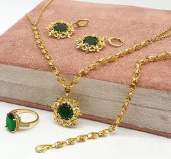 ست کامل طرح زمرد گل