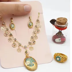 ست مینا کاری فیروزه ای